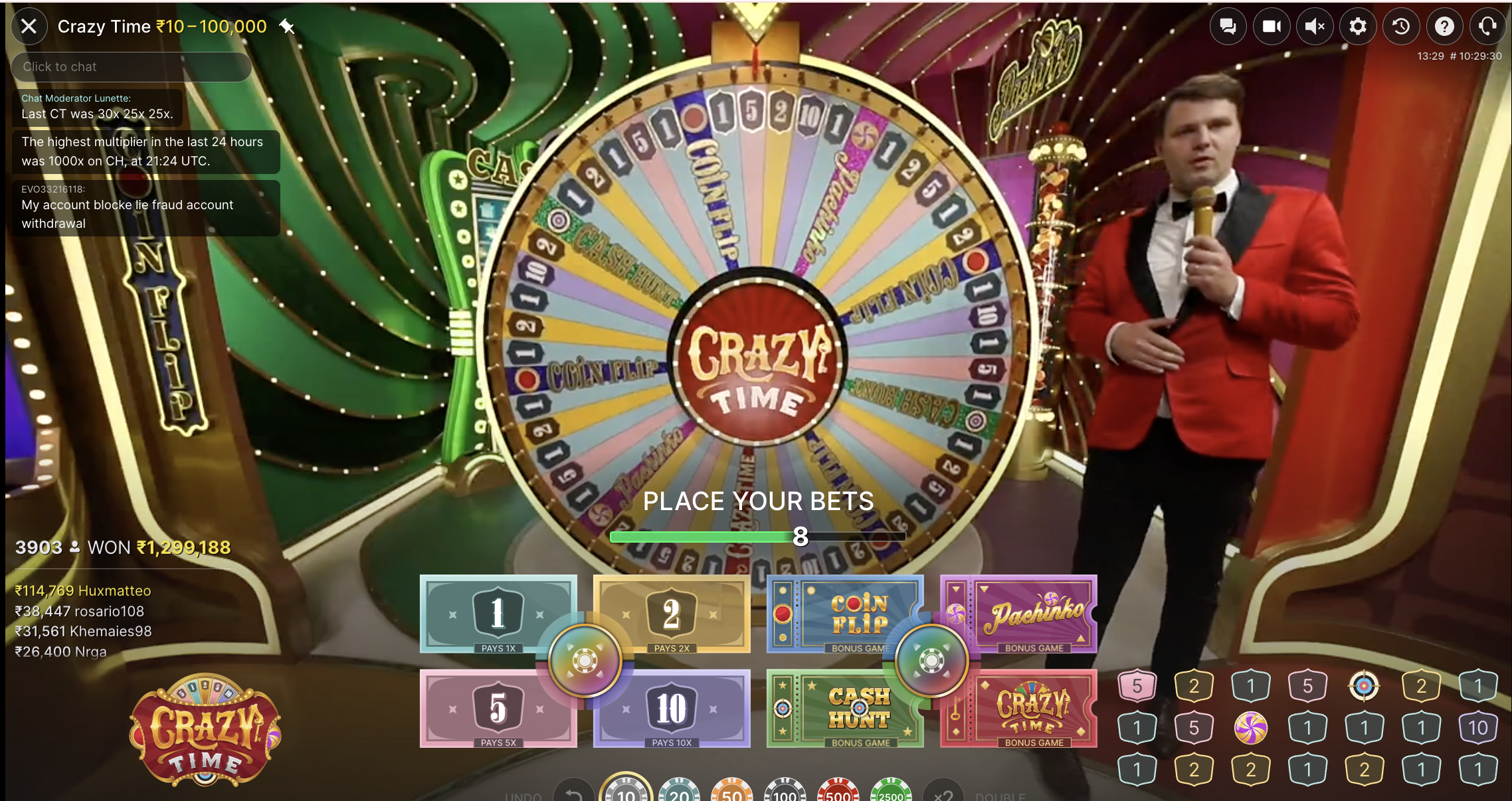 TopX Crazy Time